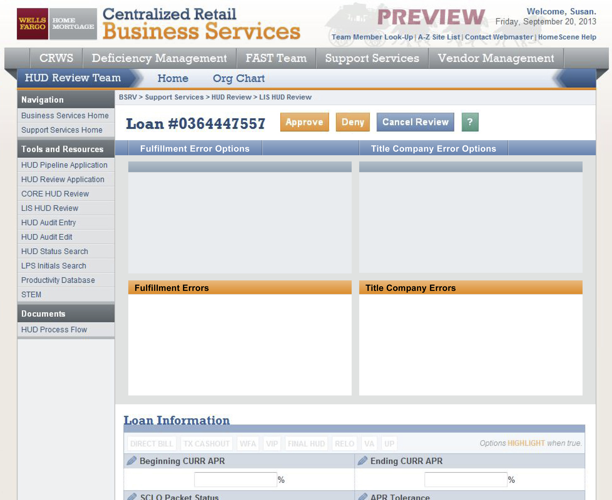 Screen design showing the previous design layout